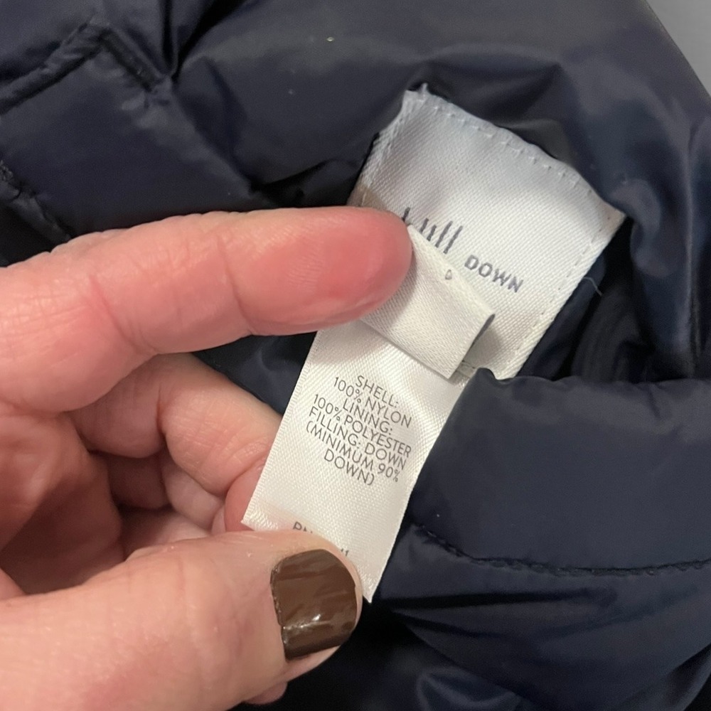 J.JILL Women's Navy Reversible Down Nylon Sherpa Puffer Coat Snap‎ Closure | EUC - Picture 7 of 7